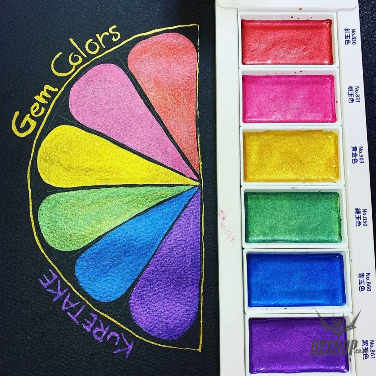 Kuretake Gansai Tambi Gem Colors 6 Metallic-toned Paints Set MC20GC/6V Kuretake 13.98 OEShop