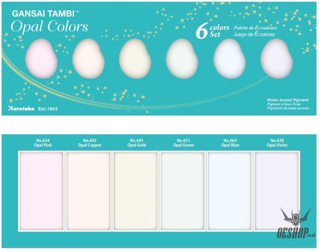 Kuretake Gansai Tambi Pigments Opal Colors 6 Paints Set MC20OC/6V Kuretake 13.98 OEShop