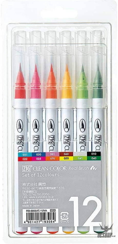 Kuretake Zig Clean Colour Real Brush Set of 12 colours  RB-6000AT/12VA Kuretake 24.98 OEShop