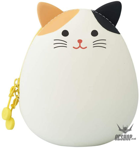Lihit Lab PuniLabo Zipper Pouch Egg Shaped Big  - White  Cat A7783-7 LIHIT LAB. 14.98 OEShop