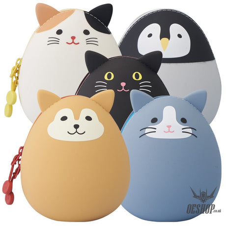 LIHIT LAB PuniLabo Zipper Pouch Egg Shaped - Gray Cat A7782-4 LIHIT LAB. 12.98 OEShop