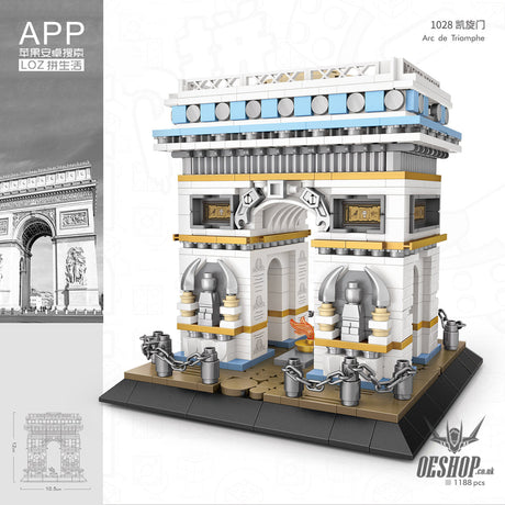 LOZ Mini Block 1028 Arc de Triomphe - 1188 Pcs Model Bricks Building Blocks Building Blocks