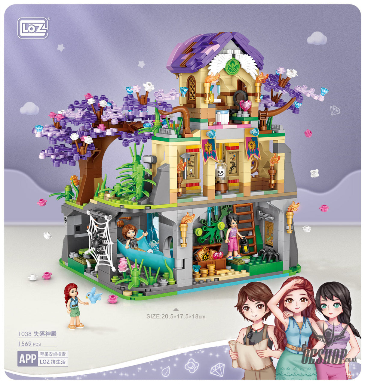 LOZ Mini Block 1038 Lost Temple - 1569 Pcs Model Bricks Building Blocks Building Blocks