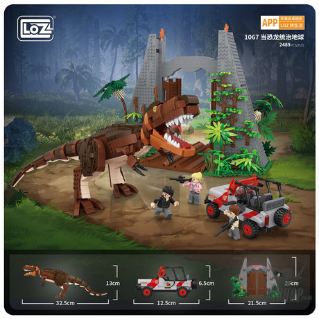 LOZ Mini Block 1067 Dinosaur - 2489 Pcs Model Bricks Building Blocks Building Blocks