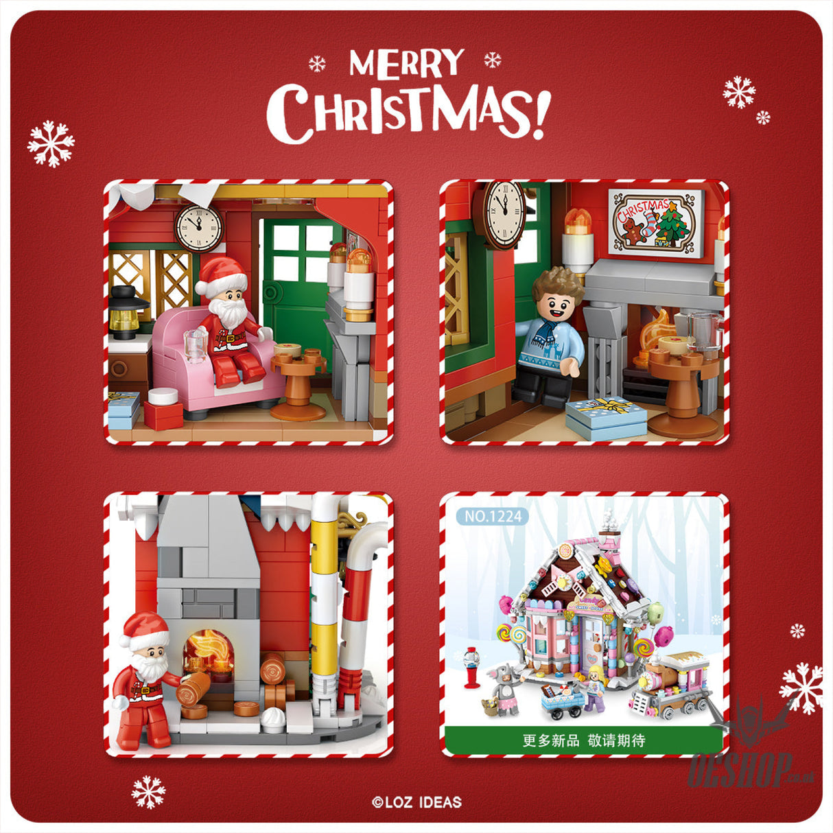 LOZ Mini Block 1223 Christmas House - 788 Pcs Model Bricks Building Blocks Building Blocks
