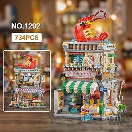 LOZ Mini Block 1292 Seafood stall - 796 Pcs Model Bricks Building Blocks Building Blocks