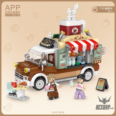 LOZ Mini Block 1740 Coffee truck - 444 Pcs Model Bricks Building Blocks Building Blocks