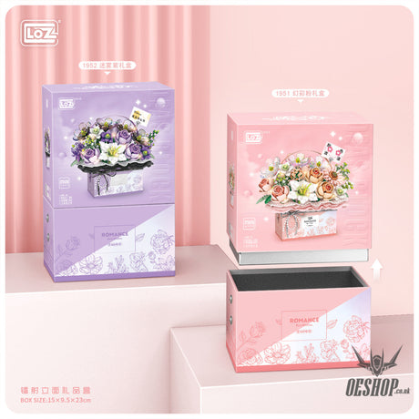 LOZ Mini Block 1951 Flower Gift Box(with button cell) - 1,212 Pcs Model Bricks Building Blocks Building Blocks