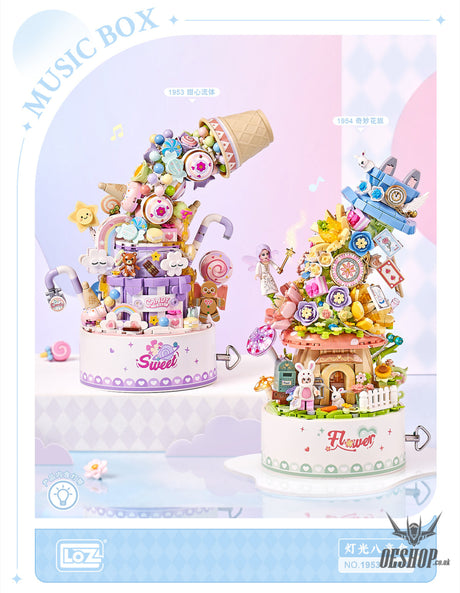 LOZ Mini Block 1954 Flower music box(with button cell) - 1,091 Pcs Model Bricks Building Blocks Building Blocks