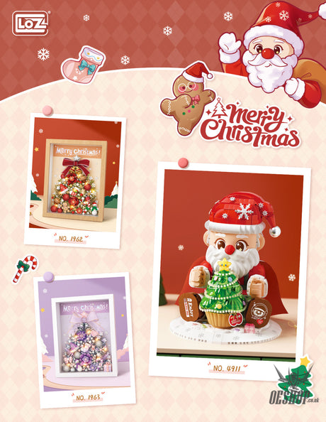 LOZ Mini Block 4911 Santa Claus (with Strip light not included battery) - 1630 Pcs Model Bricks Building Blocks