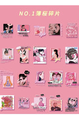 Moore Harajuku Girl Stickers (40 pieces) Sakura Fragments (40 pieces) Sticker