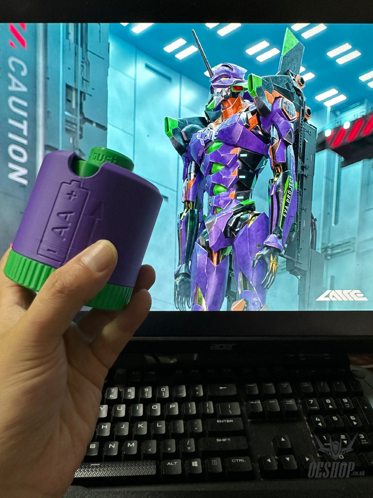 YLJ3D 360° Rotary Battery Storage Case for AA & AAA Batteries Purple for AA Battery