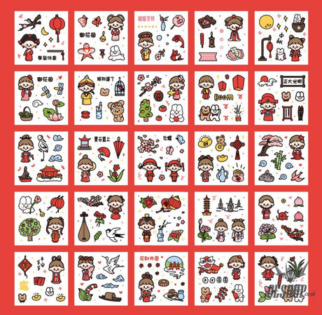 Paper Dyeing Sticker Gift Box Ancient Chinese style 100 sheets Washi Paper no repeated OEShop 8.99 OEShop