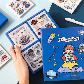 Paper Dyeing Sticker Gift Box Big Adventure 100 sheets Washi Paper no repeated OEShop 8.99 OEShop