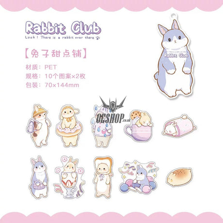 Papermore Hello Sticker Stickers (20 pieces) Rabbit Club – The Dessert Bar (20 pieces) Sticker