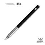 RAY STUDIO Metal Modeler’s Knife - Narrow Blade RK-03 + Light Blade 20 pcs - Scribing Tools