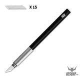 RAY STUDIO Metal Modeler’s Knife - Wide Blade RK-06 + Light Blade 15 pcs - Scribing Tools