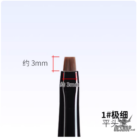 RAY STUDIO Pointed / Flat Modeling Brush - RMRF-01 1# Ultra fine Flat Modeling Brush - Brush
