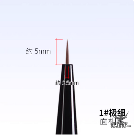 RAY STUDIO Pointed / Flat Modeling Brush - RMRP-01 1# Ultra fine Pointed Modeling Brush - Brush