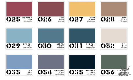 RAY STUDIO (QUICK IDEA) Model Acrylic-Colors - RMAC-Q-003B 12-Color Set (025-036) (18ML) - Painting Consumables