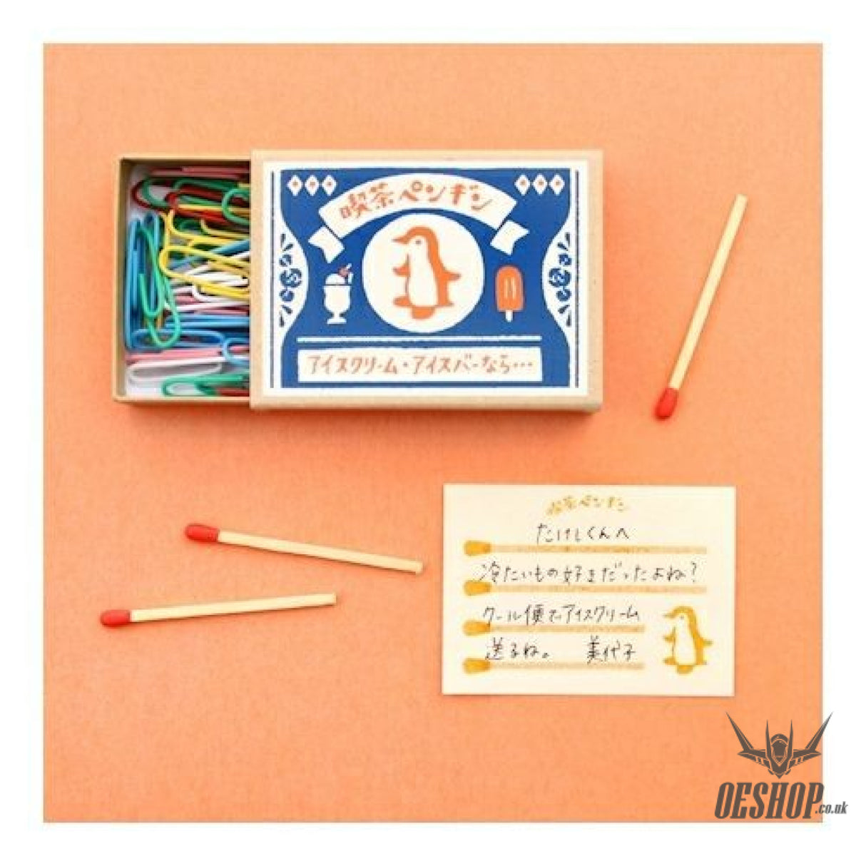 Retro Diary Match Box Memo Cafe Penguin Furukawashiko 3.99 OEShop