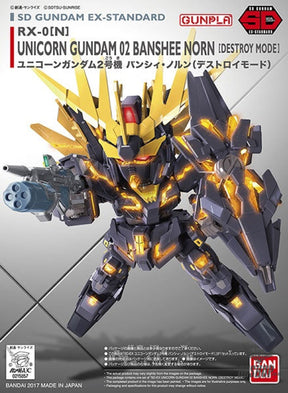 SD Gundam EX Standard 015 Unicorn Gundam 02 Banshee Norn RX-0[N] Destroy Mode Scale Model Kits