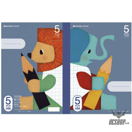 Showa Note 5mm Square Grid Notebook Elephant & Lion OEShop 2.99 OEShop