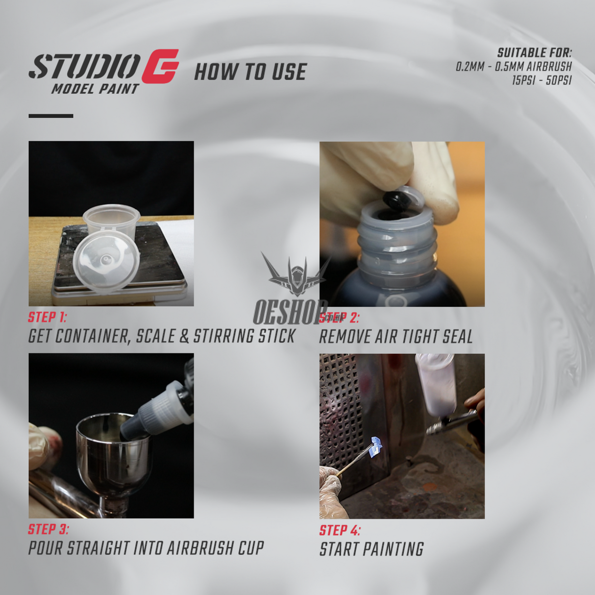 StudioG Model Paint Ultimate Metallic Set (All 8 Colours) Painting Consumables