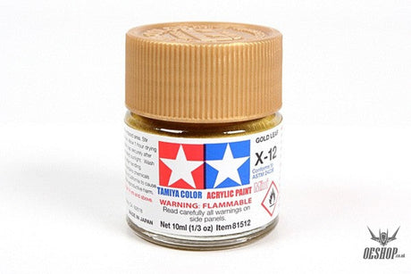 TAMIYA 81512 ACRYLIC MINI X-12 GOLD LEAF 10ml Tamiya 1.85 OEShop