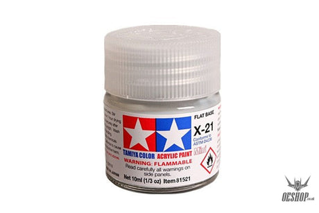 TAMIYA 81521 ACRYLIC MINI X-21 FLAT BASE 10ml Tamiya 1.85 OEShop