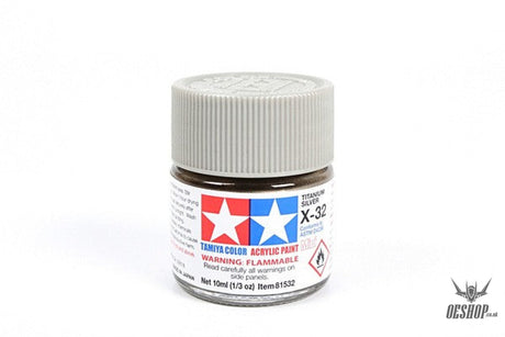 TAMIYA 81532 ACRYLIC MINI X-32 TITAN SILVER 10ml Tamiya 2.25 OEShop