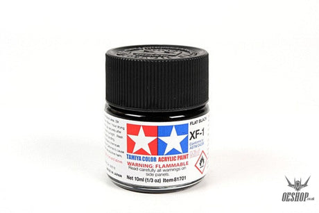 TAMIYA 81701 ACRYLIC MINI XF-1 FLAT BLACK 10ml Tamiya 1.85 OEShop