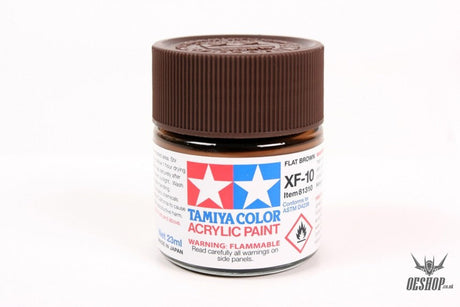 TAMIYA 81710 ACRYLIC MINI XF-10 FLAT BROWN 10ml Tamiya 1.85 OEShop