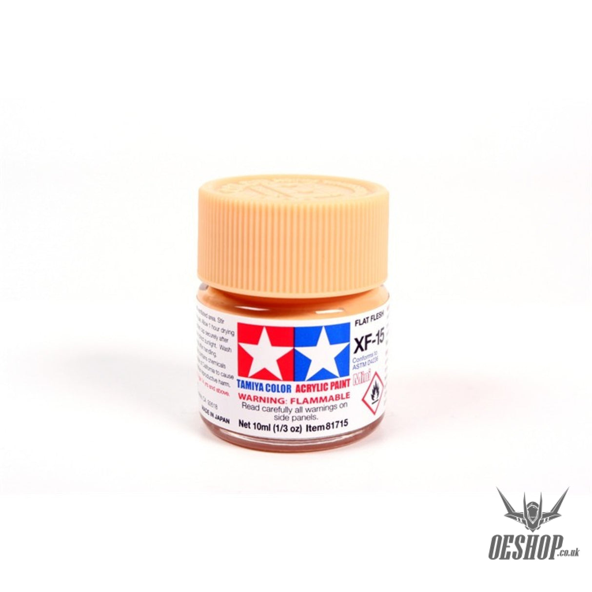 TAMIYA 81715 ACRYLIC MINI XF-15 FLAT FLESH 10ml Tamiya 1.85 OEShop