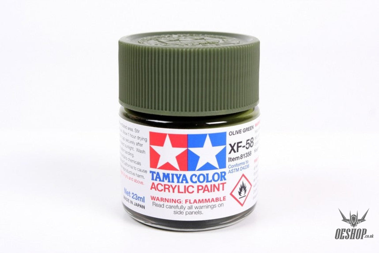 TAMIYA 81758 ACRYLIC MINI XF-58 OLIVE GREEN 10ml Tamiya 1.85 OEShop