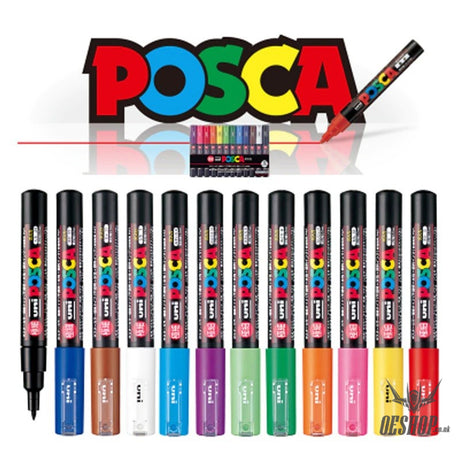 Uni POSCA Paint Marker PC-1M 12C Fine 12 Color Set Uni MITSUBISHI PENCIL 31.98 OEShop