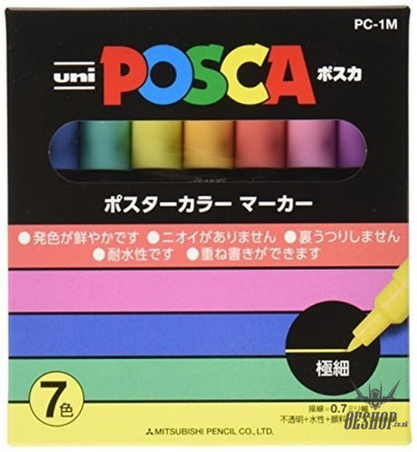 Uni POSCA Paint Marker PC-1M 7C Ultra-Fine 7 Color Set Uni MITSUBISHI PENCIL 17.98 OEShop