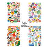 Yzyuezhen Cute Animal Stickers (4 pieces) Busy Day (4 pieces) Sticker