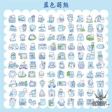 Yzyuezhen Cute Bear & Bunny Stickers (200 pieces) Blue Cute Bear (200 pieces) Sticker