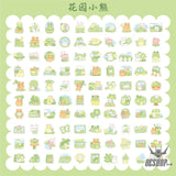 Yzyuezhen Cute Bear & Bunny Stickers (200 pieces) Garden Bear (200 pieces) Sticker