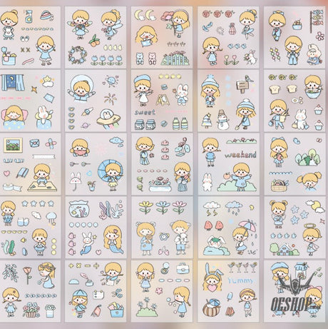Zi Yi PET Sticker Gift Box 100 sheets Waterproof no repeated OEShop 8.99 OEShop