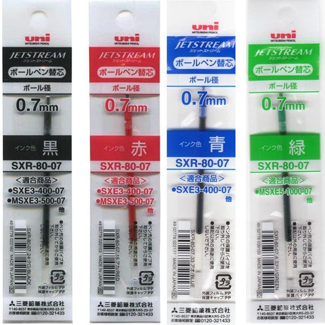 Uni Jetstream Ballpoint Pen Refill 0.7mm SXR-80-07 Black Red Blue Green Uni MITSUBISHI PENCIL 1.29 OEShop