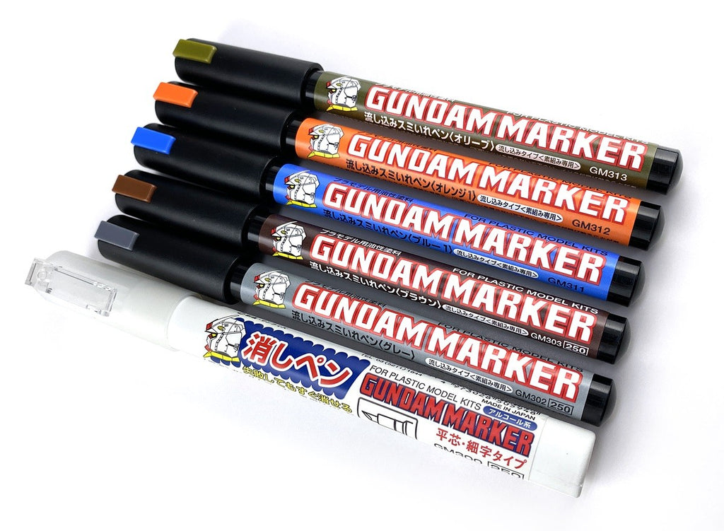 GSI Mr.Hobby GMS122 Gundam Marker Pouring Inking Pen Set (5 Colours + Eraser Pen) GSI Creos Mr. Hobby 16.98 OEShop