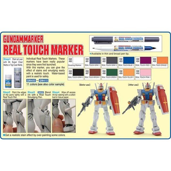 GSI Mr.Hobby GMS113 Gundam Marker Real Touch Marker Set 2 (6 Piece) GSI Creos Mr. Hobby 16.98 OEShop