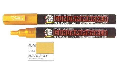GSI Mr.Hobby GM04 200 Gundam Marker GOLD Angled Flat Edge Tip / Alcohol Based Paint GSI Creos Mr. Hobby 3.25 OEShop