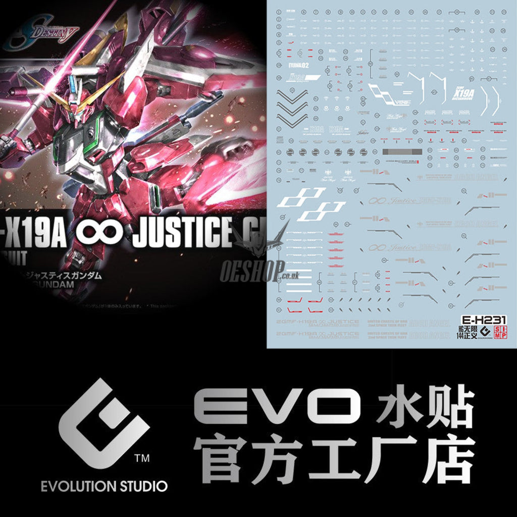 Evo - E-Hg231 (Uv) Hg Infinite Justice Gundam Evolution Studio Decals