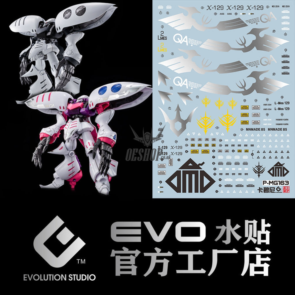 Evo - E-M163 (Silver+ Multi-Color Printing) Mg Qubeley Damned Evolution Studio Decals