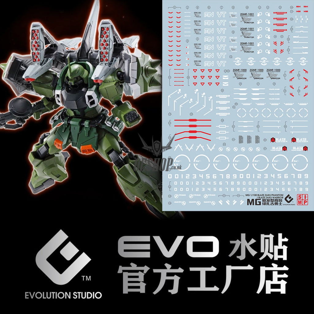Evo - E-M172 (Uv) Mg Blaze Wizard Zaku Phantom Evolution Studio Decals