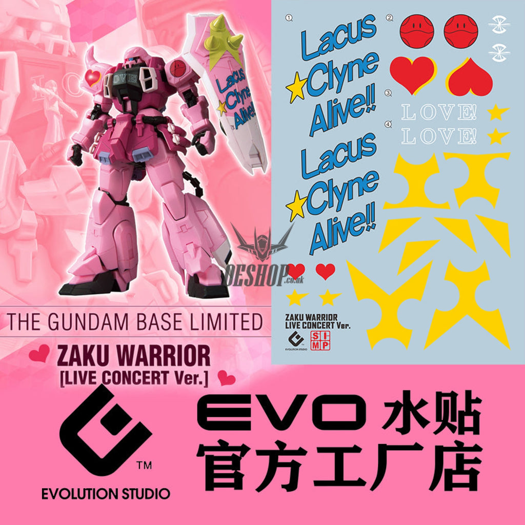 Evo - E-Mg209My (Uv) Mg Zaku Warrior Live Concert Ver. (Base Limit) Evolution Studio Decal Decals
