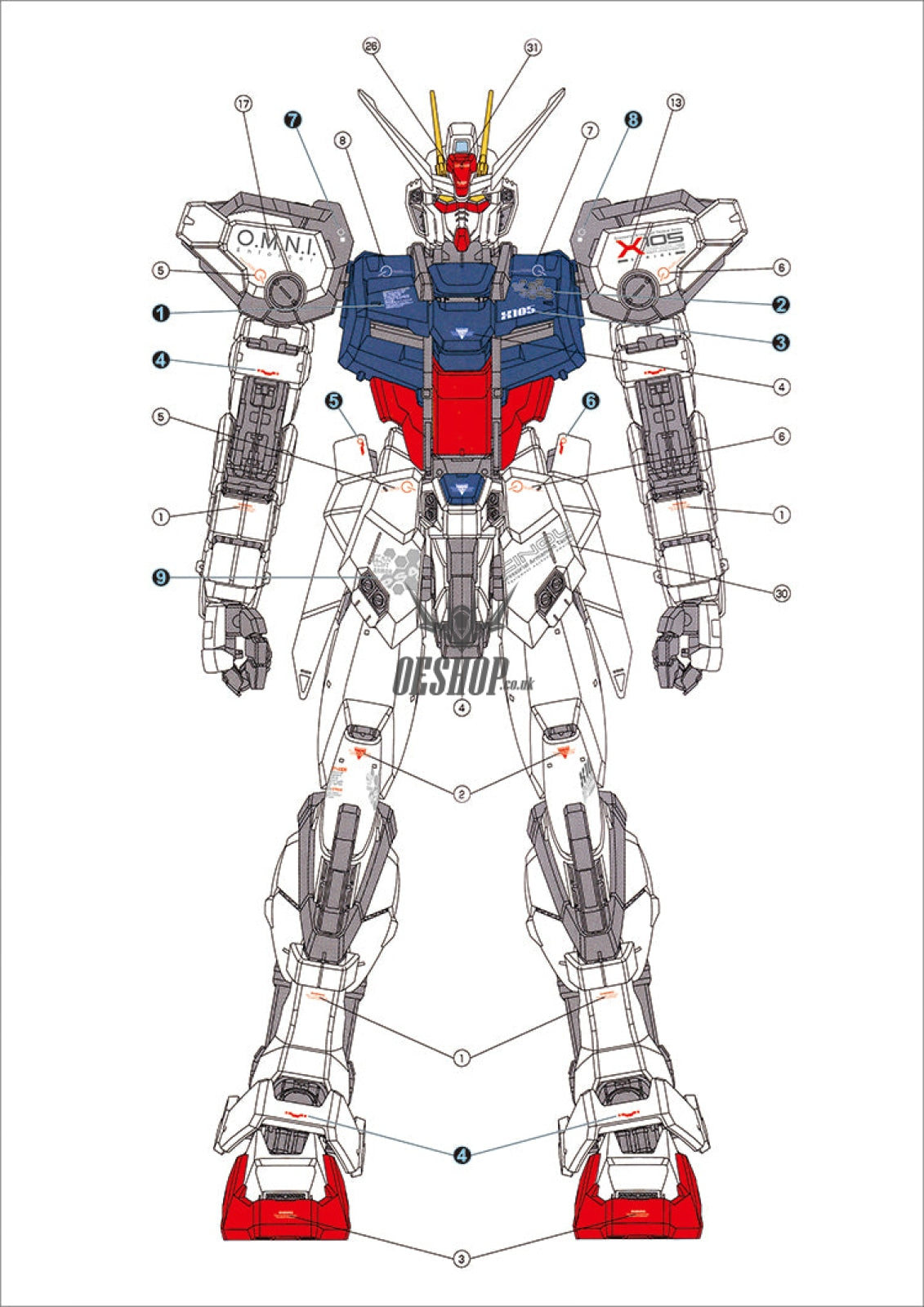 Evo - E-Pg09 (Uv) Pg Gat-X105 Strike Gundam Evolution Studio Decals